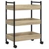 vidaXL Kitchen Trolley Sonoma Oak 19.7"x11.8"x27.6" Engineered Wood