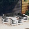 vidaXL Garden Lounge Set White Solid pinewood Standard Modular