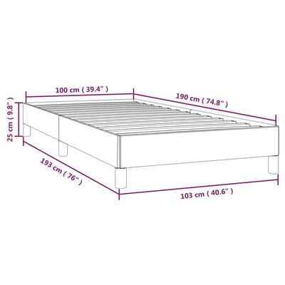 vidaXL Bed Frame Dark Gray 39.4"x74.8" Twin Fabric
