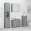 vidaXL Bathroom Furniture Set Gray Sonoma Engineered wood, glass Tall