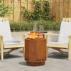 vidaXL Smokeless Fire Pit Brown 14.96 x 14.96 x 20.08 in Steel