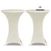 vidaXL Table Cover Set of 2 Cream 90% Polyester, 10% Elastane Ø31.5 in