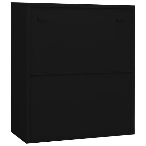 vidaXL Office Cabinet Black Steel Medium Height-Adjustable Shelves
