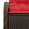 vidaXL Garden Sofa with Cushion 47.64 x 24.41 x 27.17 in Poly Rattan