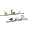 vidaXL Wall Shelf Set of 2 Sonoma oak MDF Large Floating Shelf