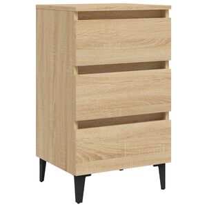 vidaXL Bed Cabinet Sonoma oak Engineered wood, metal Standard