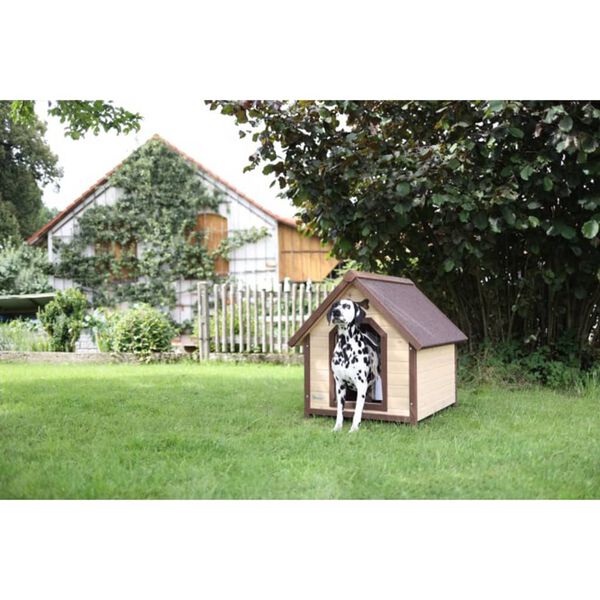 Kerbl Dog Kennel Brown and beige Wood with bitumen roof
