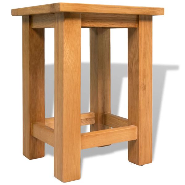 vidaXL End Table Oak Solid oak wood Compact Durable End Table