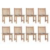 vidaXL Patio Chairs 8 pcs with Cushions Solid Teak Wood