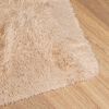 vidaXL Shaggy Rug Beige 100% Polyester 63.0 x 63.0 in Foldable