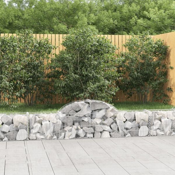 vidaXL Gabion Basket Set of 8 Silver Galvanized Iron Extra Large