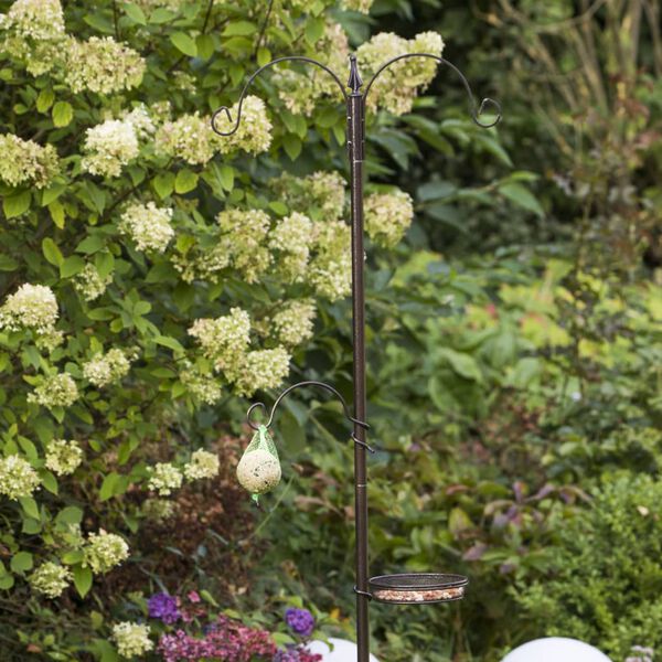 HI Bird Feeder Black Metal Standard Hooks Bird Feeder Cylindrical