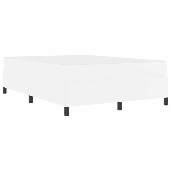 vidaXL Bed Frame with Mattress White 55.12 x 74.80 in Fabric