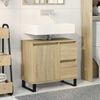 vidaXL Bathroom Cabinet Sonoma oak Engineered wood, Iron Medium