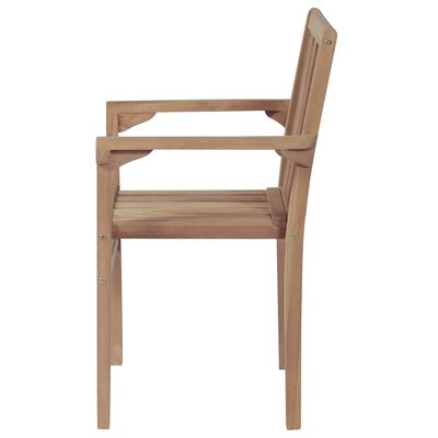vidaXL Stackable Patio Chairs 2 pcs Solid Teak Wood
