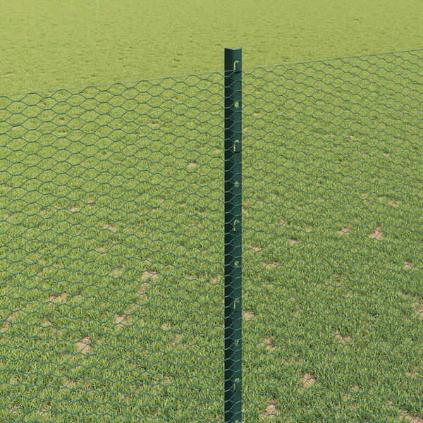vidaXL Fence and Post Green 5.25 x 164.04 ft Steel