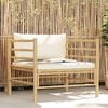 vidaXL Garden Sofa Cream White Bamboo, 100% polyester fabric