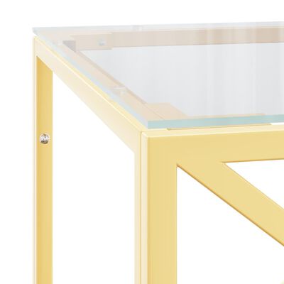 vidaXL Coffee Table 43.3"x17.7"x17.7" Stainless Steel and Glass