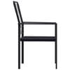 vidaXL Dining Set Black Glass, Powder-coated steel, PVC hollow rattan
