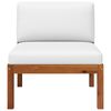 vidaXL Garden Lounge Set Cream White, Black Solid Acacia Wood, Rope Medium