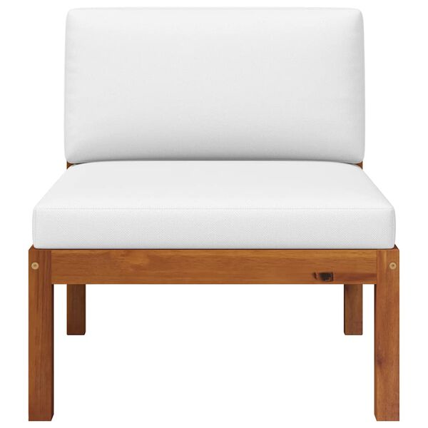 vidaXL Garden Lounge Set Cream White, Black Solid Acacia Wood, Rope Medium