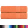 vidaXL Hand Towel Set of 2 Orange 100% Cotton 19.7x39.4 in Durable
