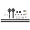 vidaXL Sliding Door Hardware Kit 78.7 " Steel Black