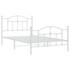 vidaXL Metal Bed Frame without Mattress with Footboard White 107 x 79.9 "