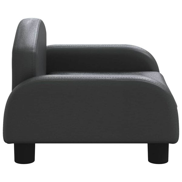 vidaXL Kids Sofa Black 19.7x15.7x11.8" Faux Leather