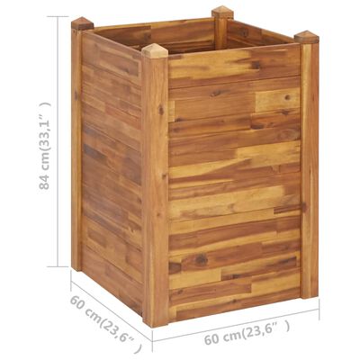 vidaXL Garden Raised Bed 23.6"x23.6"x33.1" Solid Acacia Wood