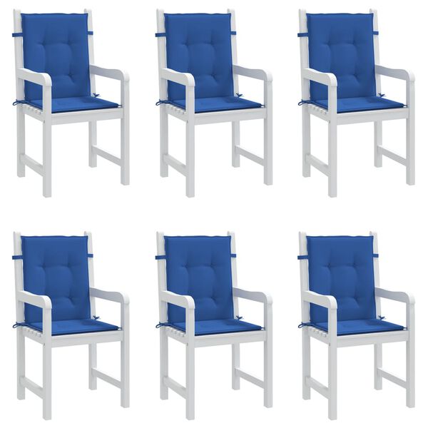 vidaXL Patio Lowback Chair Cushions 6 pcs Royal Blue 39.4x19.7x1.2" Oxford Fabric