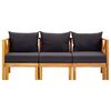 vidaXL Bench Dark grey, Light wood Solid acacia wood, Polyester