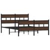 vidaXL Bed Frame Brown oak Steel and engineered wood 55.1 x 74.8 in