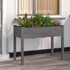 vidaXL Planter Grey Solid fir wood, Non-woven fabric 46.5 x 23.2 x 29.9 in