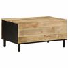 vidaXL Coffee Table Black Solid rough mango wood, iron Medium
