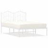 vidaXL Metal Bed Frame without Mattress with Headboard White 47.2"x74.8"