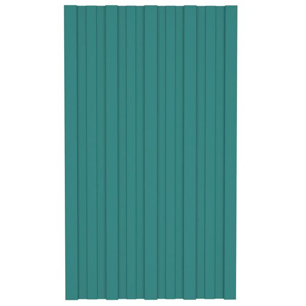 vidaXL Roof Panels 36 pcs Galvanised Steel Green 31.5x17.7"