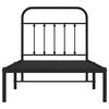 vidaXL Bed Frame Black Powder-Coated Steel Twin Industrial Bed Frame
