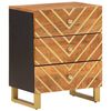 vidaXL Bedside Cabinet Brown and Black Solid Mango Wood, MDF, Iron Medium