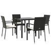 vidaXL Garden Dining Set Black PE Rattan Standard Modular