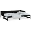 vidaXL Pull-out Day Bed Black Solid pine wood Double