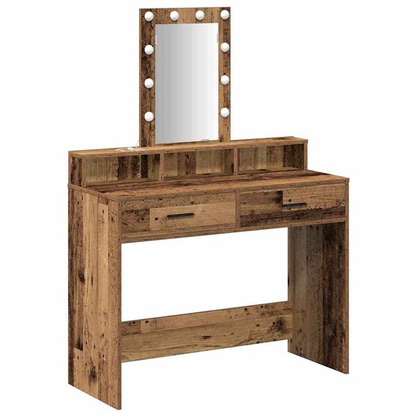 vidaXL Dressing Table Brown 39.37 x 16.14 x 55.12 in Engineered Wood