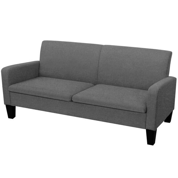 vidaXL 3-seater Sofa Dark Grey Polyester, Pinewood, Foam 70.9x25.6x29.9 in