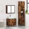 vidaXL Bathroom Furniture Set Smoked Oak Engineered Wood, Metal, Glass