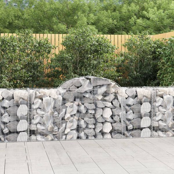 vidaXL Gabion Basket Set of 5 Silver Galvanized Iron Large
