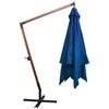 vidaXL Hanging Garden Parasol Azure Blue Polyester, Fir Wood, Bamboo Large