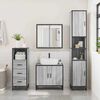 vidaXL Bathroom Furniture Set Grey Sonoma Engineered Wood, Metal, Glass