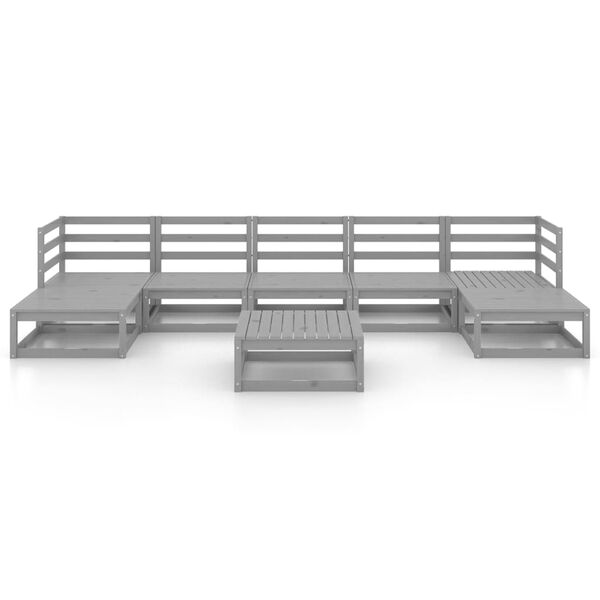 vidaXL Garden Lounge Set Gray Solid Pine Wood Large Modular