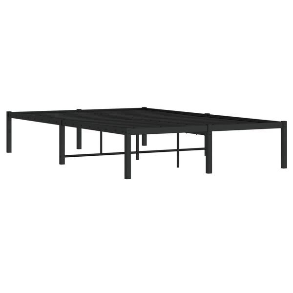 vidaXL Metal Bed Frame without Mattress Black 47.2"x74.8"