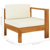 vidaXL Wooden Lounge Set Cream White, Acacia Wood